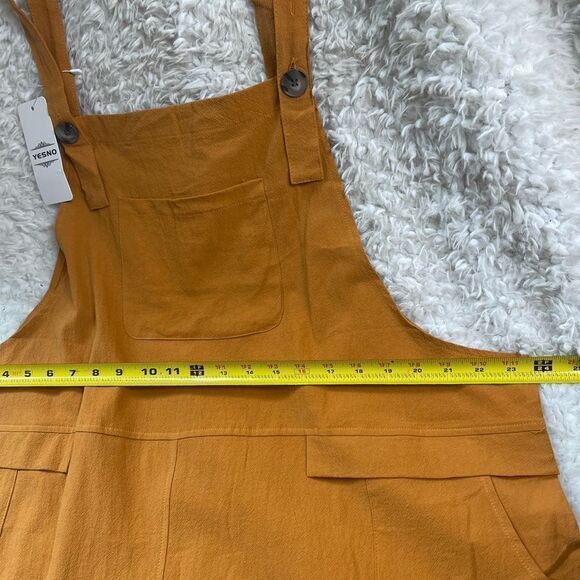 NWT YESNO Cotton Rustic brown Long Casual Loose Rompers with pockets SZ3XL - Picture 6 of 8